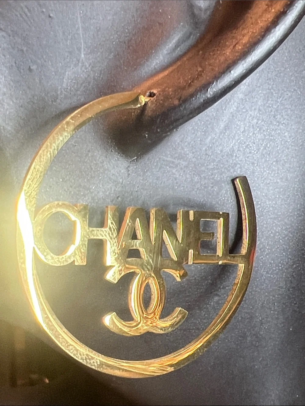 Inspired Gold Logo Hoop Earrings